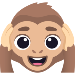 How Hear-No-Evil Monkey emoji looks on Joypixels.