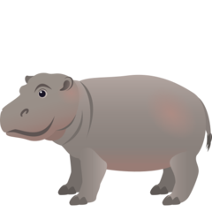 How Hippopotamus emoji looks on Joypixels.