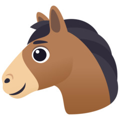 Cómo se ve el emoji Cara de caballo en Joypixels.