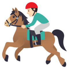 How Horse Racing: Light Skin Tone emoji looks on Joypixels.