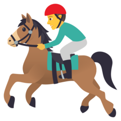 Como o emoji do Corrida de cavalos é exibido no Joypixels.