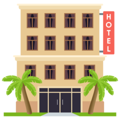 How Hotel emoji looks on Joypixels.