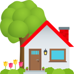 How House with Garden emoji looks on Joypixels.