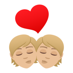 How Kiss: Medium-Light Skin Tone emoji looks on Joypixels.