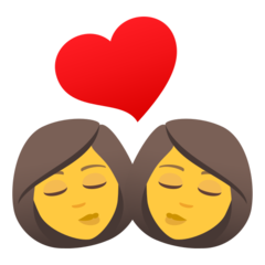 How Kiss: Woman, Woman emoji looks on Joypixels.