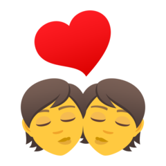 How Kiss emoji looks on Joypixels.