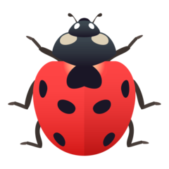 How Lady Beetle emoji looks on Joypixels.