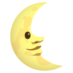 How Last Quarter Moon Face emoji looks on Joypixels.