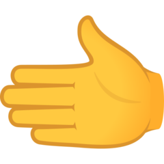 How Leftwards Hand emoji looks on Joypixels.