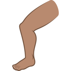 How Leg: Medium Skin Tone emoji looks on Joypixels.