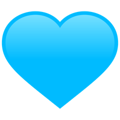 How Light Blue Heart emoji looks on Joypixels.