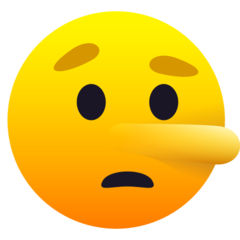 How Lying Face emoji looks on Joypixels.