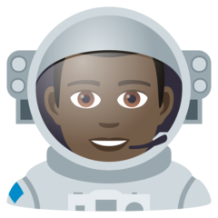 A quoi ressemblent les emoji Astronaute homme: peau foncée sur Joypixels.