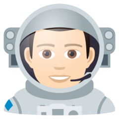 Hur Manlig astronaut: ljus hy emoji ser ut på Joypixels.