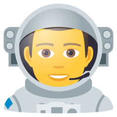 Hur Manlig astronaut emoji ser ut på Joypixels.