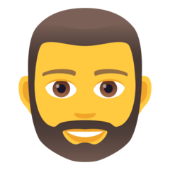 Wie Mann: Bart Emoji auf Joypixels aussieht.