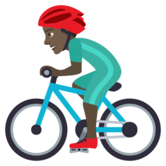 How Man Biking: Dark Skin Tone emoji looks on Joypixels.