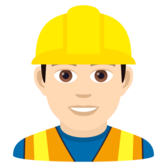 How Man Construction Worker: Light Skin Tone emoji looks on Joypixels.