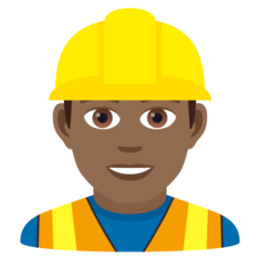 How Man Construction Worker: Medium-Dark Skin Tone emoji looks on Joypixels.