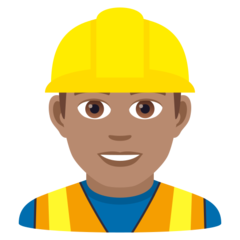 How Man Construction Worker: Medium Skin Tone emoji looks on Joypixels.