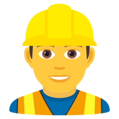 How Man Construction Worker emoji looks on Joypixels.