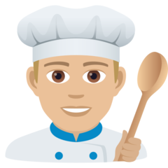 How Man Cook: Medium-Light Skin Tone emoji looks on Joypixels.