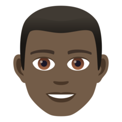 A quoi ressemblent les emoji Homme: peau foncée sur Joypixels.