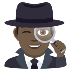 How Man Detective: Dark Skin Tone emoji looks on Joypixels.