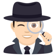 How Man Detective: Light Skin Tone emoji looks on Joypixels.