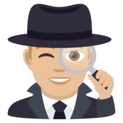 How Man Detective: Medium-Light Skin Tone emoji looks on Joypixels.