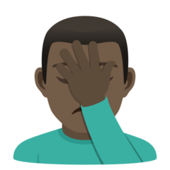 How Man Facepalming: Dark Skin Tone emoji looks on Joypixels.