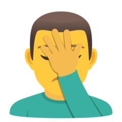 How Man Facepalming emoji looks on Joypixels.