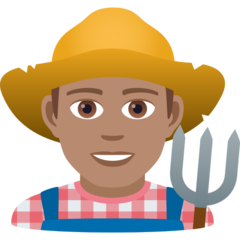 How Man Farmer: Medium Skin Tone emoji looks on Joypixels.