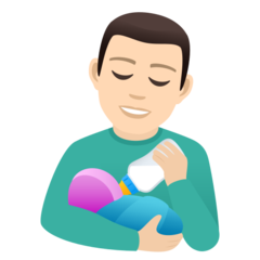 A quoi ressemblent les emoji Homme allaitant un bébé: peau claire sur Joypixels.