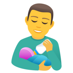 Bagaimana Pria menyusui bayi emoji terlihat di Joypixels.