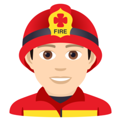 How Man Firefighter: Light Skin Tone emoji looks on Joypixels.