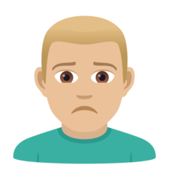 How Man Frowning: Medium-Light Skin Tone emoji looks on Joypixels.