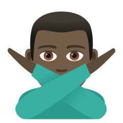 How Man Gesturing NO: Dark Skin Tone emoji looks on Joypixels.