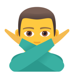 How Man Gesturing NO emoji looks on Joypixels.