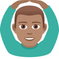 How Man Gesturing OK: Medium Skin Tone emoji looks on Joypixels.