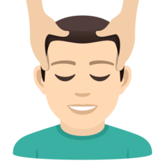 A quoi ressemblent les emoji Homme qui se fait masser: peau claire sur Joypixels.