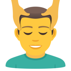 Como o emoji do Homem recebendo massagem facial é exibido no Joypixels.