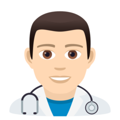 How Man Health Worker: Light Skin Tone emoji looks on Joypixels.