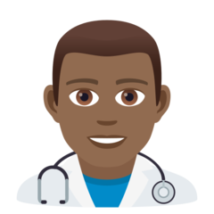 How Man Health Worker: Medium-Dark Skin Tone emoji looks on Joypixels.