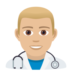 How Man Health Worker: Medium-Light Skin Tone emoji looks on Joypixels.