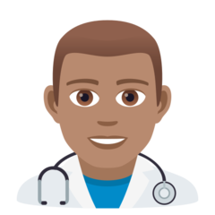 How Man Health Worker: Medium Skin Tone emoji looks on Joypixels.