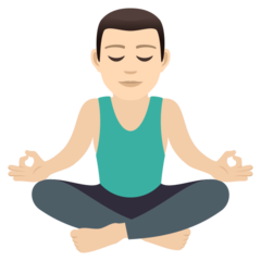 How Man in Lotus Position: Light Skin Tone emoji looks on Joypixels.