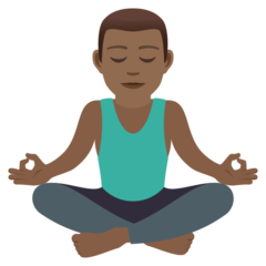 How Man in Lotus Position: Medium-Dark Skin Tone emoji looks on Joypixels.