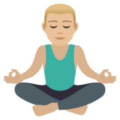 How Man in Lotus Position: Medium-Light Skin Tone emoji looks on Joypixels.