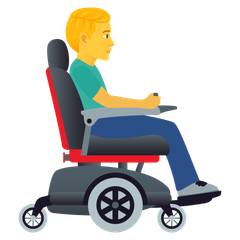 How Man in Motorized Wheelchair Facing Right emoji looks on Joypixels.